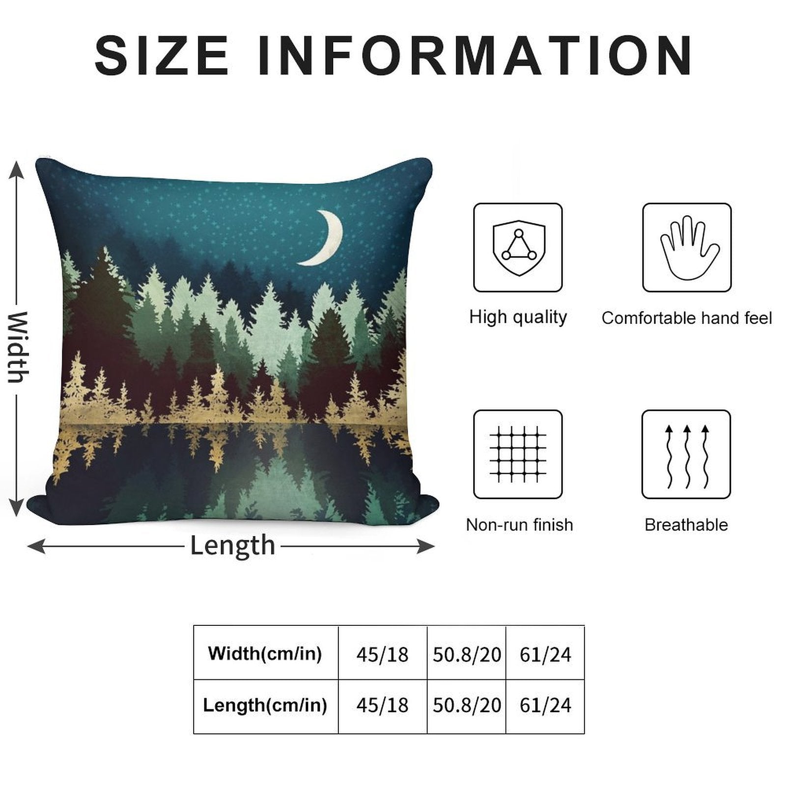 Star Forest Reflection Soft Skin-Friendly Throw Pillow