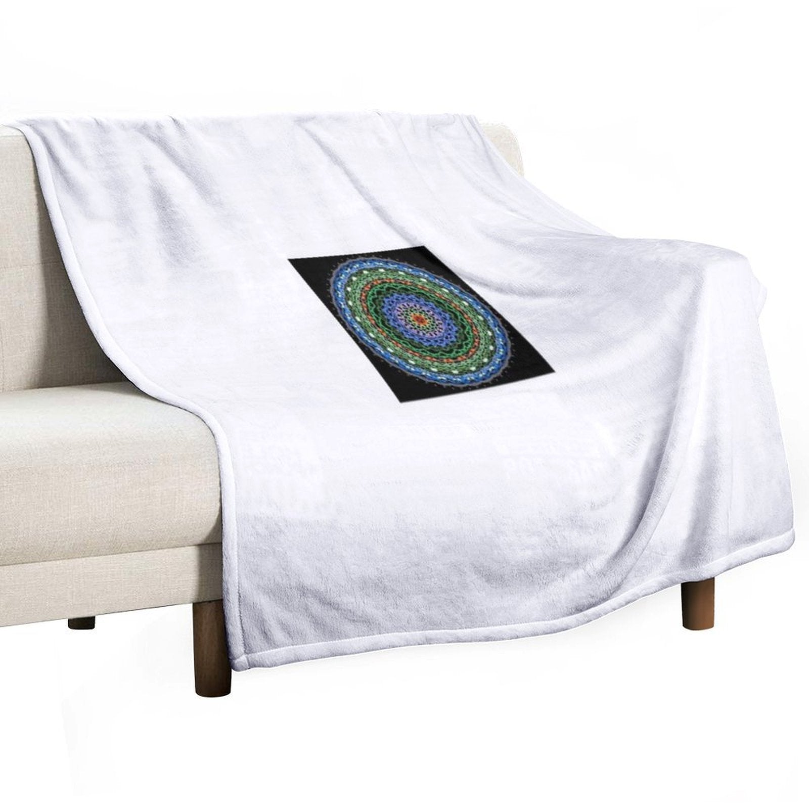 “Flourish of The Earth Mandala – Sacred Geometry Honoring Nature’s Harmony All-season Throw Blanket