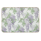 Vintage Wisteria Floral Wallpaper Print  Light Blue & Lavender Botanical Design  Repositionable Bath Mat