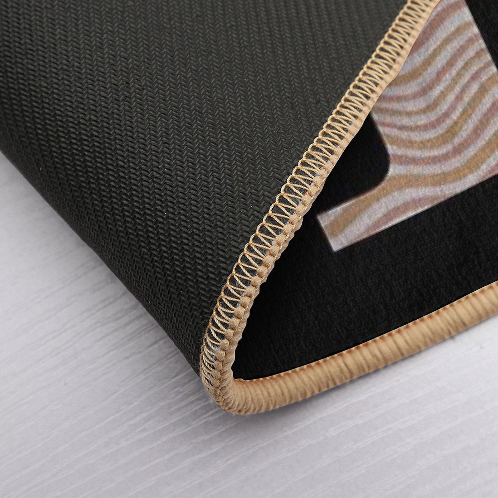 Letter P Metallic Look Stripes Silver Gold Copper  Rapid-Drying Bath Mat