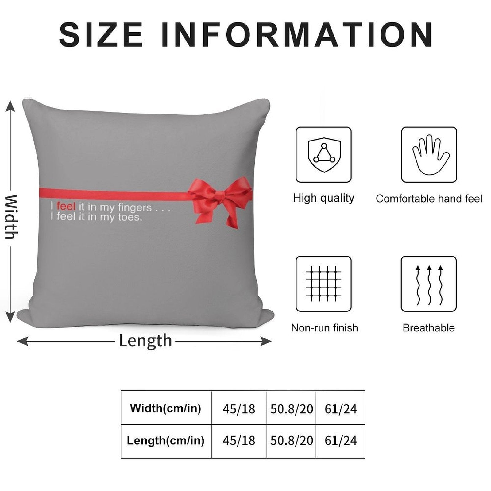 Love Actually - I Feel It in My Fingers, I Feel It in My Toes. Soft Shrink-Resistant Throw Pillow