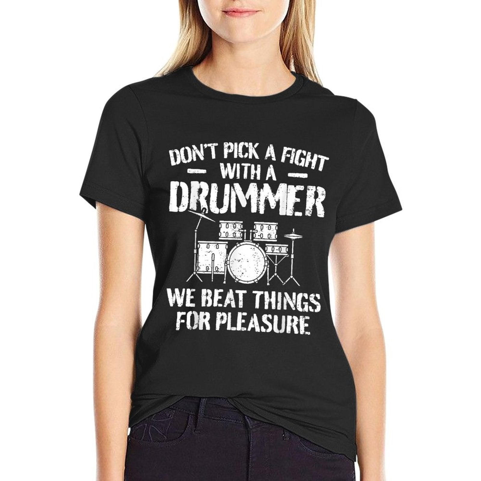 Funny Drummer Drumming Drums Percussionist I Beating Things  Versatile T-Shirt