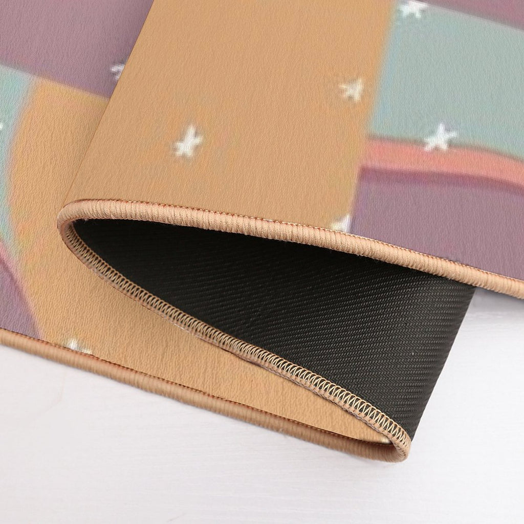 Retro 1980 Aesthetic Colour-block  Odorless Bath Mat