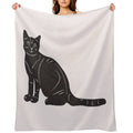 Grey Tabby Cat Gifts For Textile Craft Lovers Durable Throw Blanket