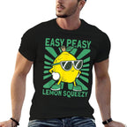 Easy Peasy Lemon Squeezy Lemonade Stand Crew  Fade-proof Color T-Shirt
