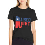 Raised Right Republican Elephant Funny Republican Gifts  Trendy Pattern T-Shirt