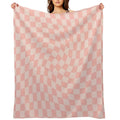 Check VII - Pink Twist Eco-conscious Throw Blanket
