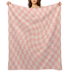 Check VII - Pink Twist Eco-conscious Throw Blanket
