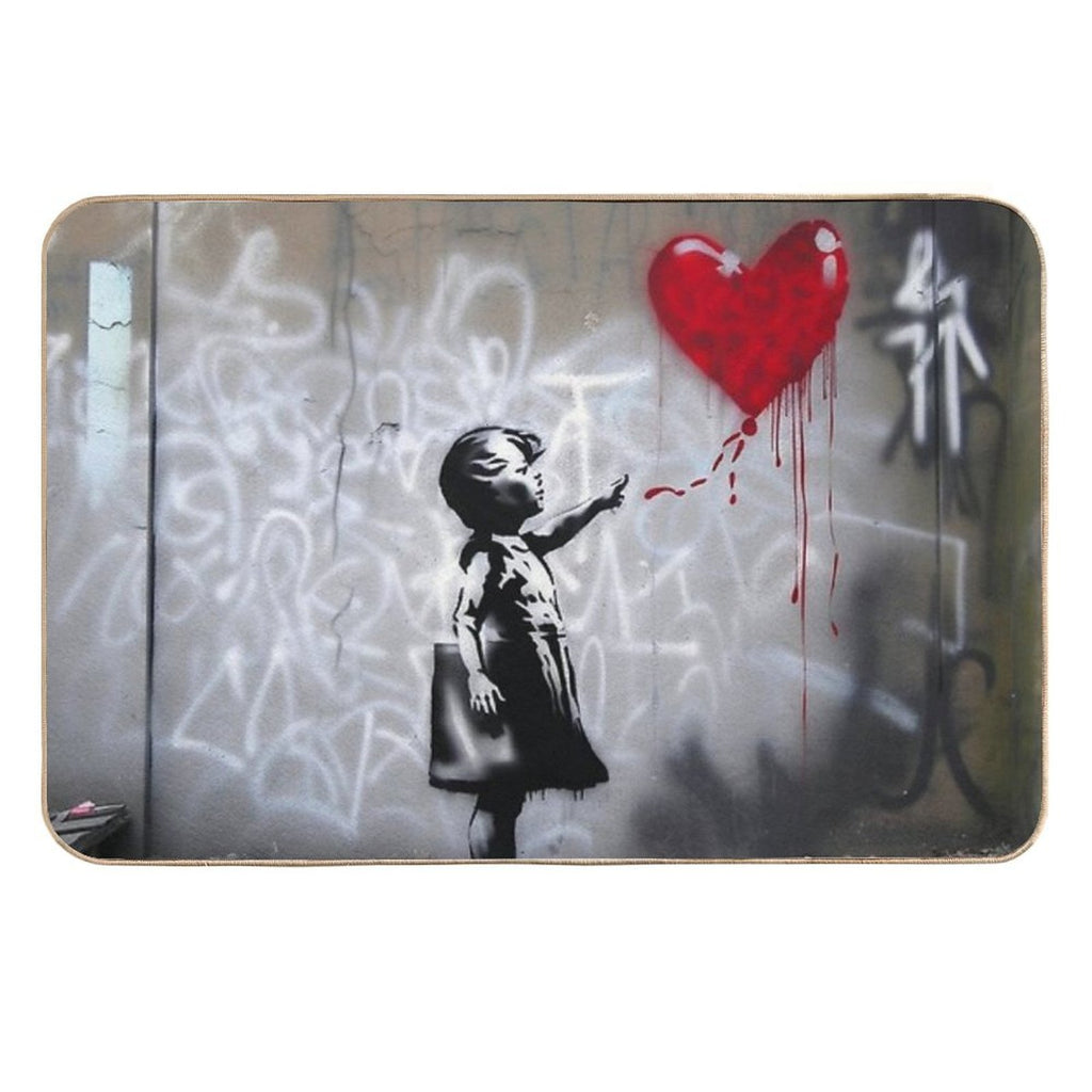 Bansky Street Love Girl  Eco-Friendly Bath Mat