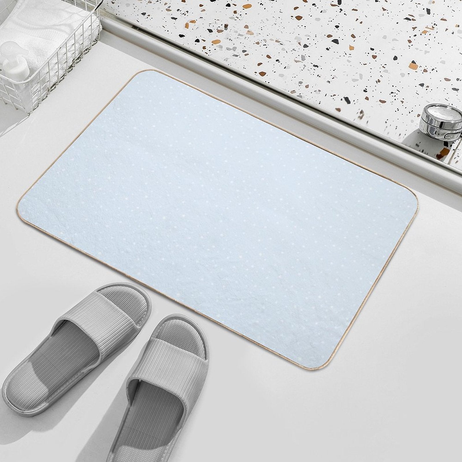 Light Blue Star Mask  Multi-Purpose Bath Mat