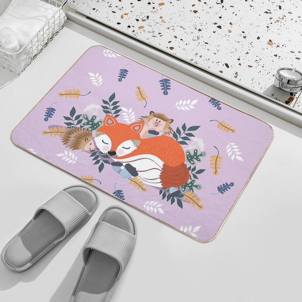 Little Fox Sleeping  Non-Slip Bath Mat