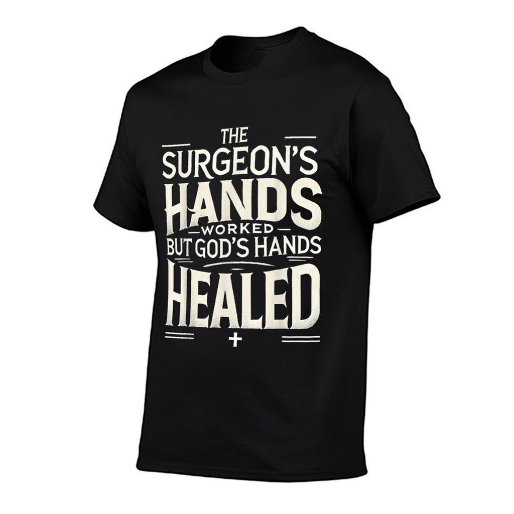 Inspirational Christian Faith Religious Surgery Recovery Men  Rolled Sleeves T-Shirt