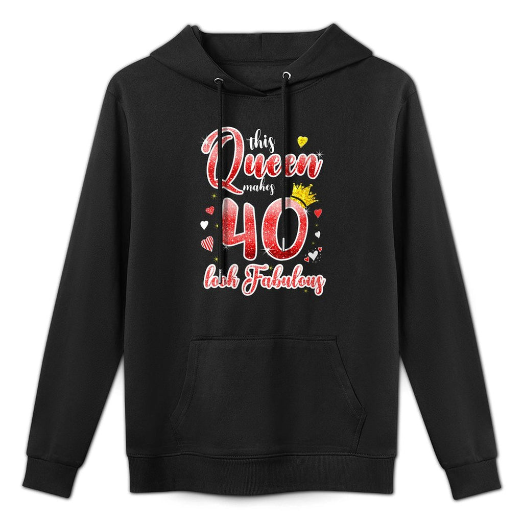 Womens This Queen Makes 40 Look Fabulous 40th Birthday Gift Women Pilling-Resistant Hoodie
