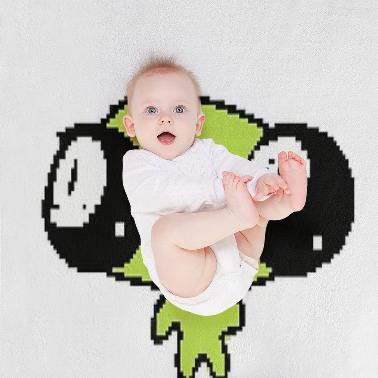 Cute Pixel Art Alien Premium Throw Blanket