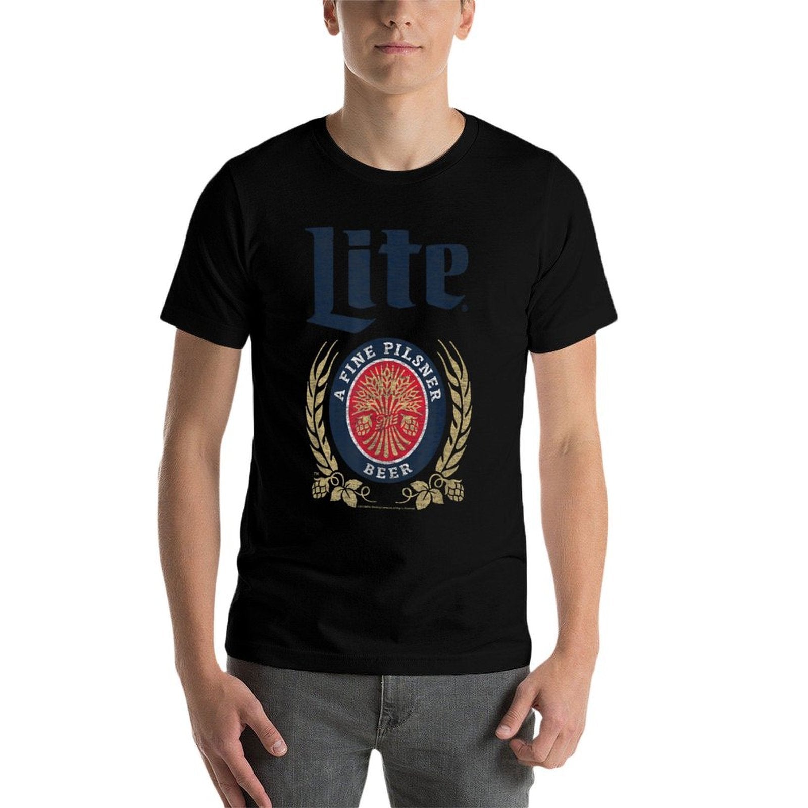 Miller Lite - Crest Logo  Heathered Texture T-Shirt