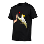 Cockatoo Love Parrot Bird Women  Ribbed Collar T-Shirt