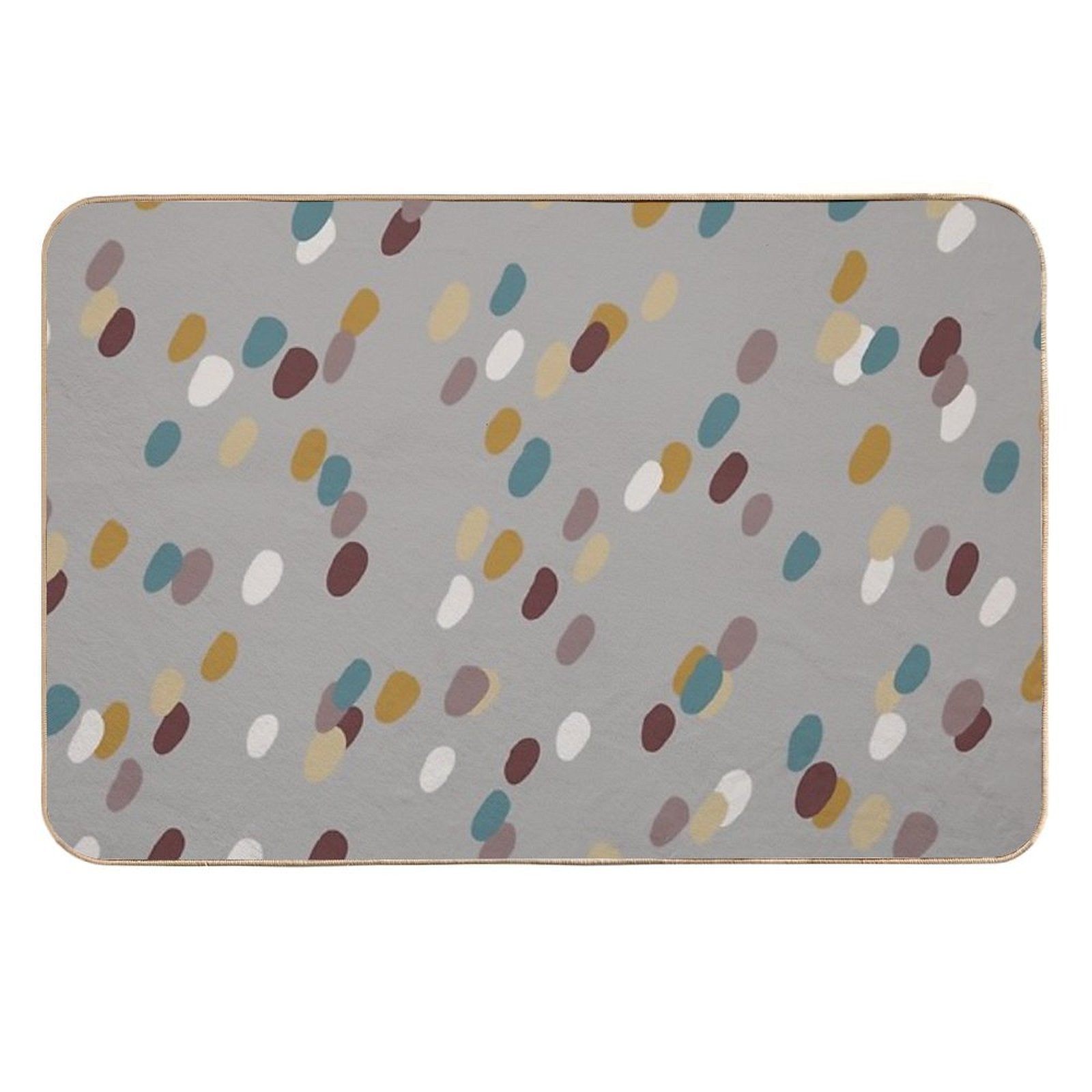 Modern Basic Pattern Dots- Earth Tones  Odorless Bath Mat