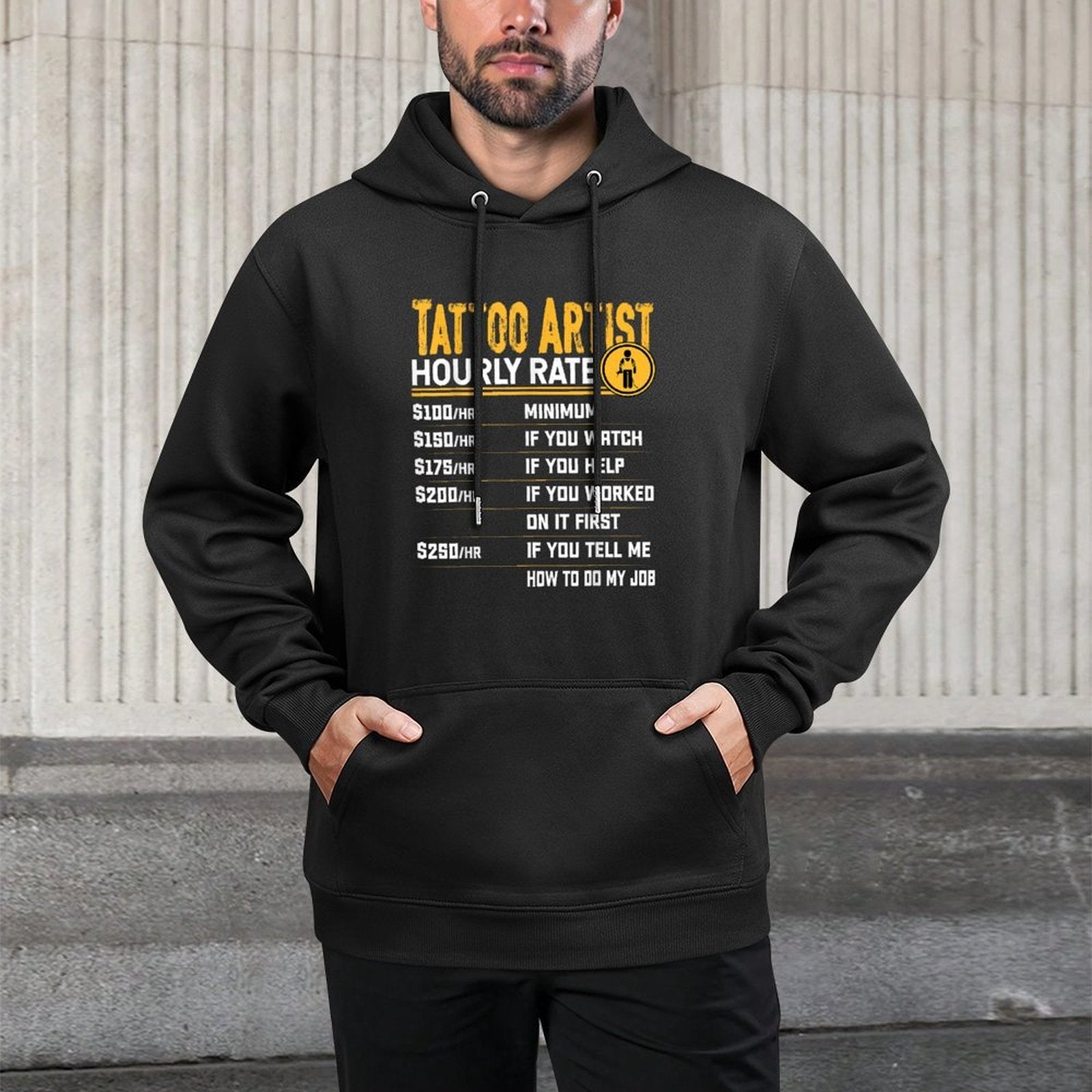 Tattoo Artist Hourly Rate - Funny Tattoo Artist Tattoo Lover Casual Wear Hoodie
