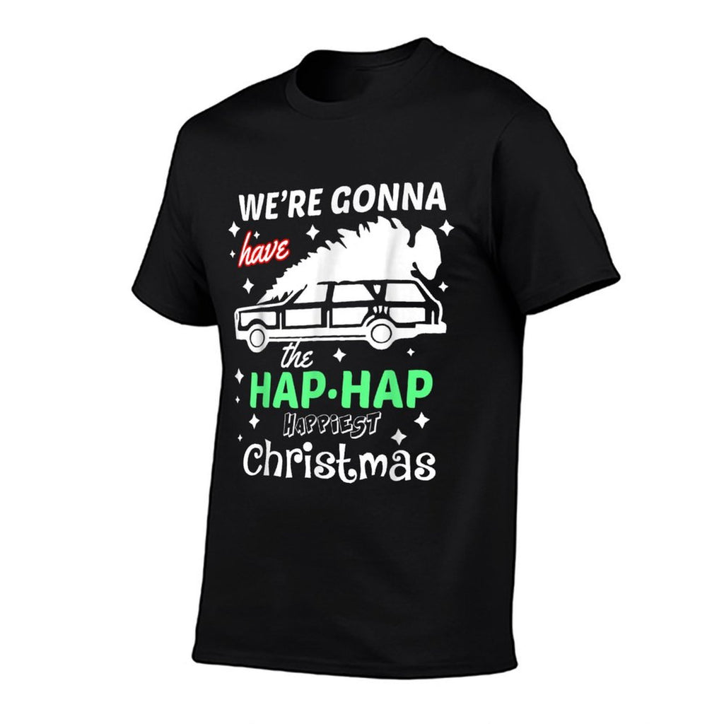Were Gonna Have The Hap Hap Happiest Christmas - Unisex-Adults, Red, Small,, Cotton 50 Polyester 50  Graphic-printed T-Shirt