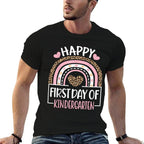 First Day of Kindergarten Funny Back To School Leopard Teach Comfortable T-Shirt