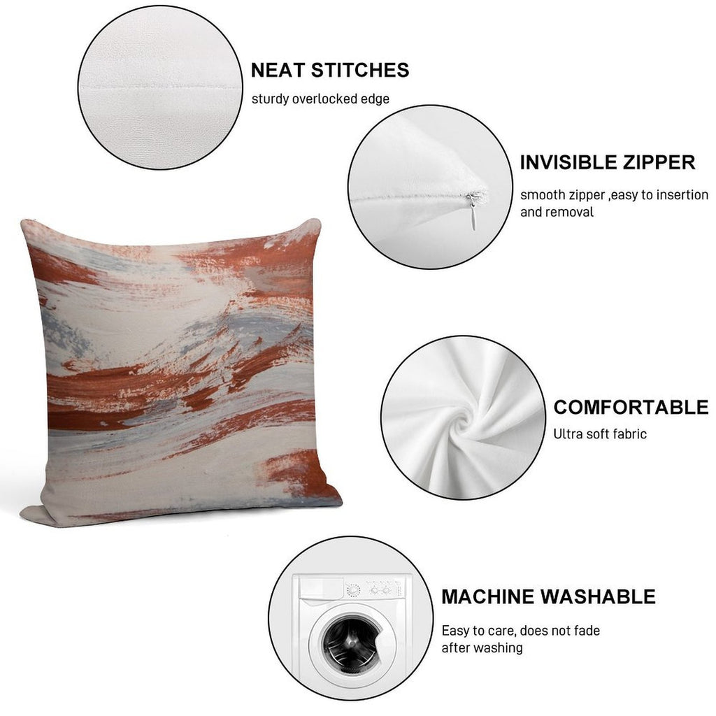 Rust, Slate And Earth Soft Skin-Friendly Throw Pillow
