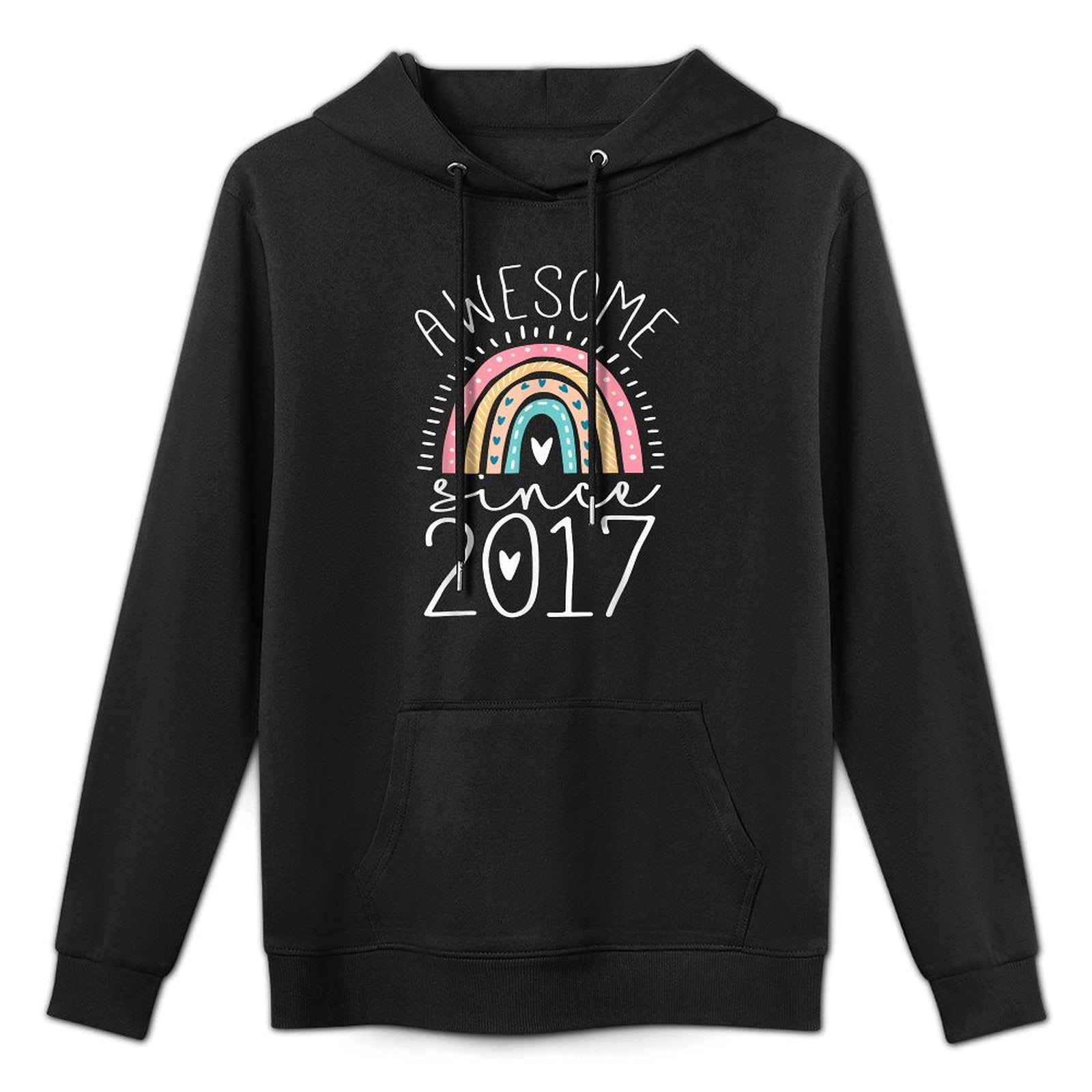 Awesome Since 2017 8th Birthday Rainbow Gifts Born In 2017 Unisex Design Hoodie