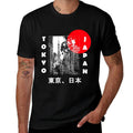 Japan Aesthetic Retro Comic Tokyo Silhouette Japanese Font  Tagless Design T-Shirt
