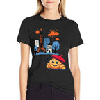 Kids Paris France Croissant with Beret Hello in French Tower  Durable T-Shirt