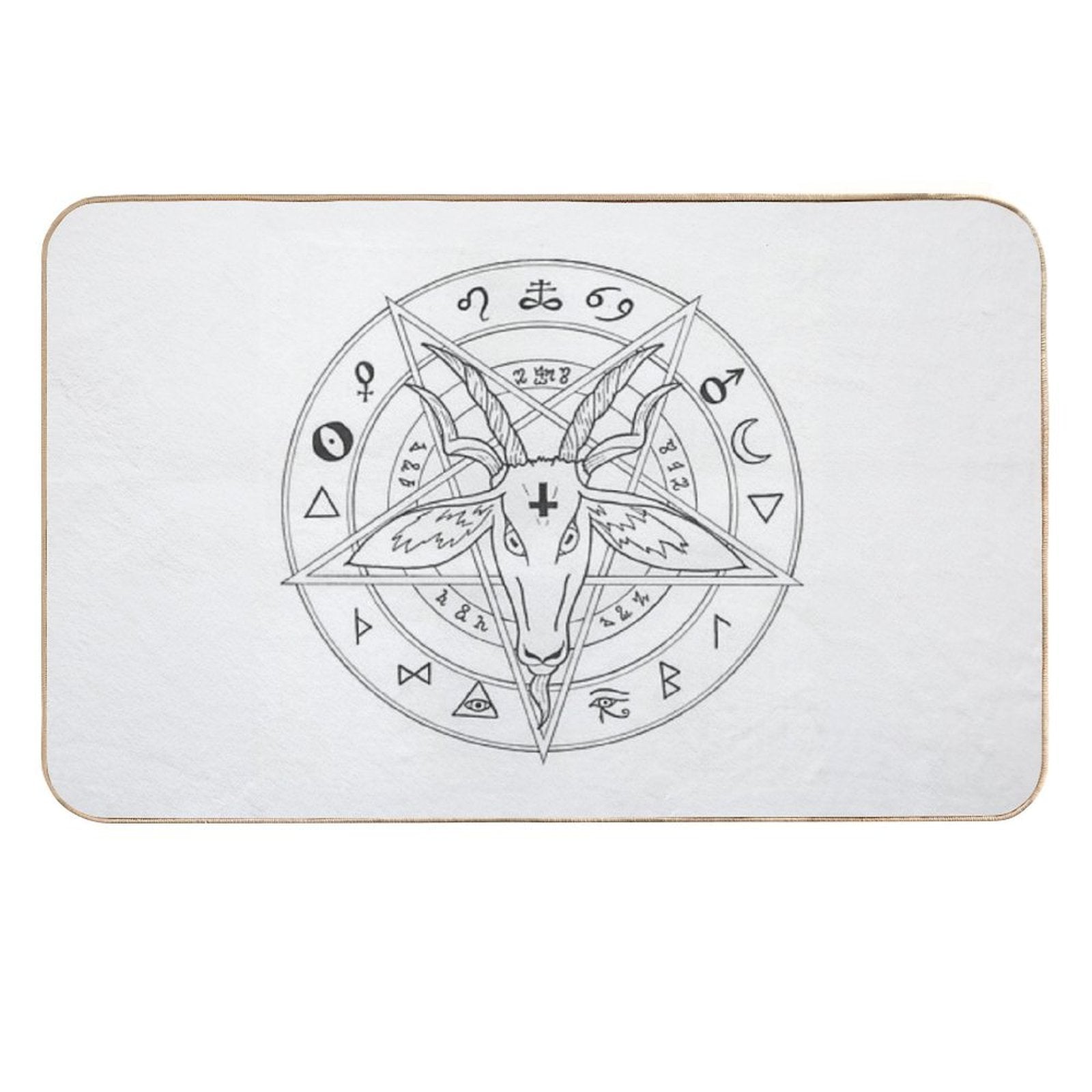 Goat Head Mandala  Dirt-Trapping Bath Mat
