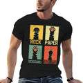 Retro Rock Paper Scissors Hand Game Cute Paw Humor Cat Meme for Men Women  Breathable T-Shirt