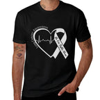 Lung Cancer Awareness Heart White Ribbon Support  Quick-drying T-Shirt