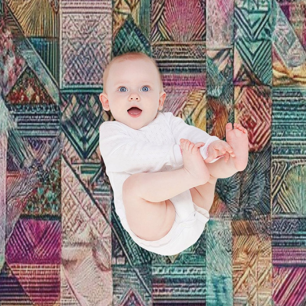 Retro Hippie Patchwork Versatility Throw Blanket