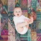 Retro Hippie Patchwork Versatility Throw Blanket