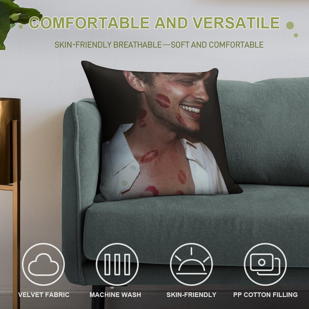 Matthew Gray Gubler Lipstick Stains Soft Skin-Friendly Throw Pillow