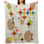 Eames Era Starbursts And Globes 4 (bkgrnd) Comfort Throw Blanket