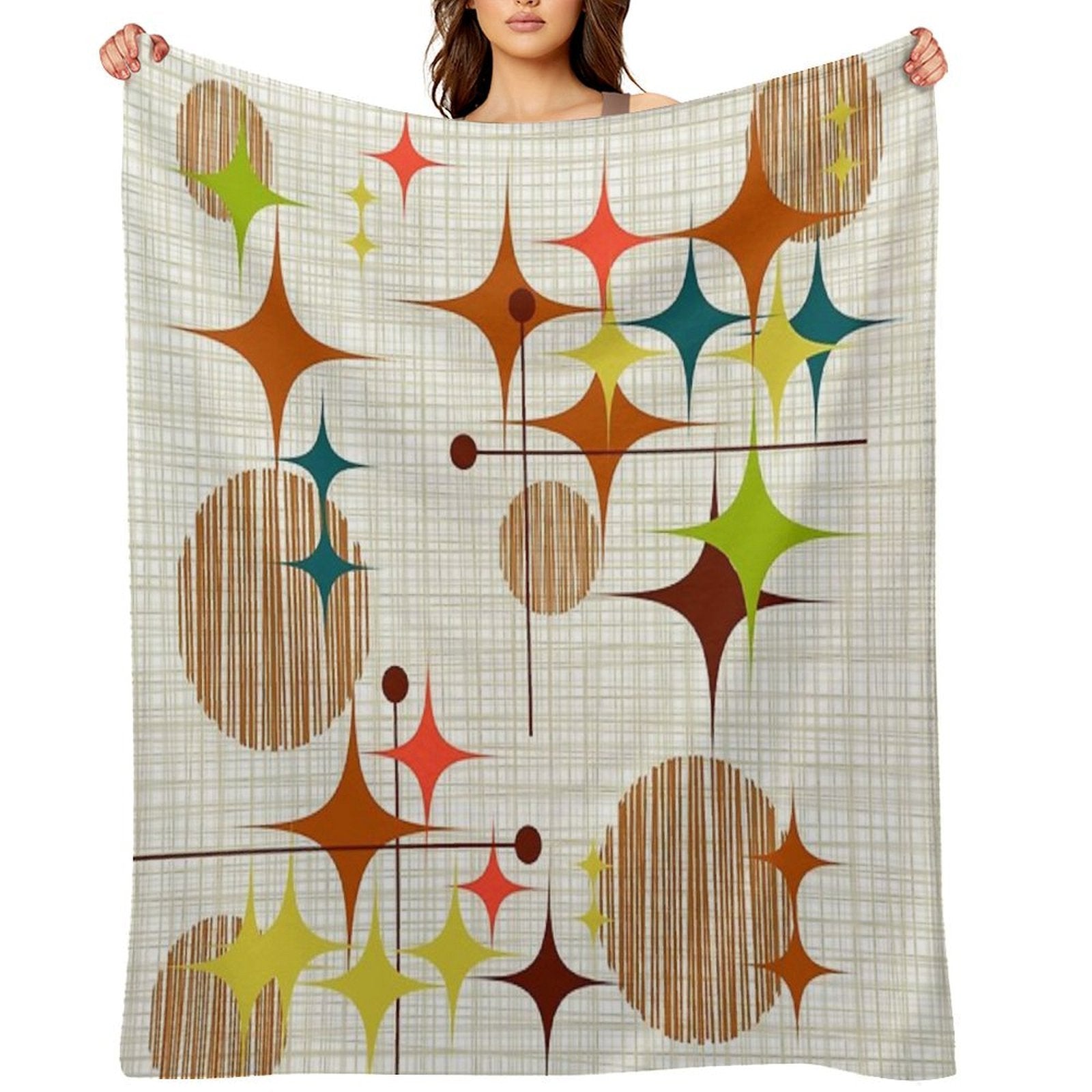 Eames Era Starbursts And Globes 4 (bkgrnd) Comfort Throw Blanket