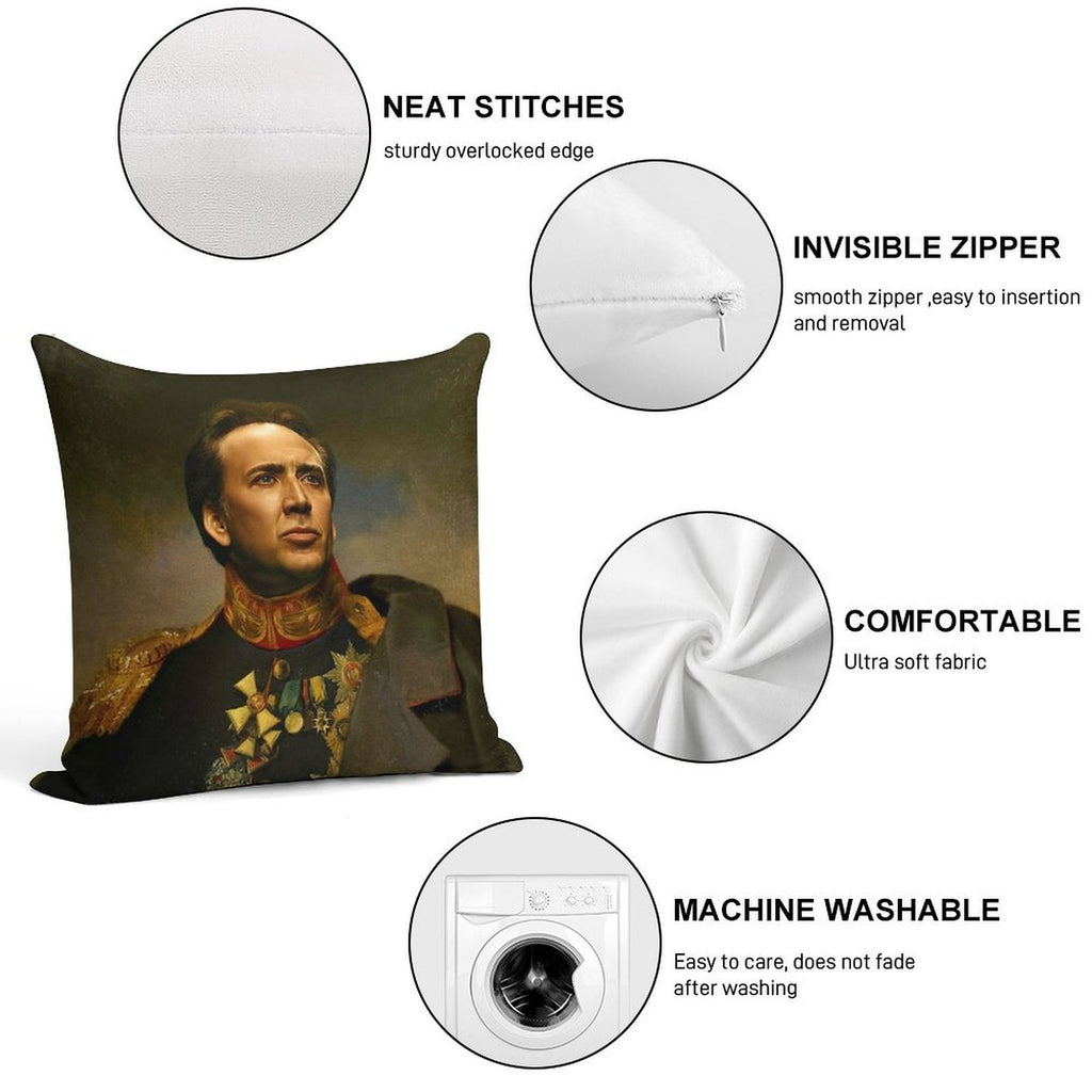 Nicolas Cage Soft Short Plush Fabric Throw Pillow