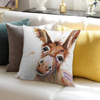 Cute Donkey Face Soft Washable Throw Pillow
