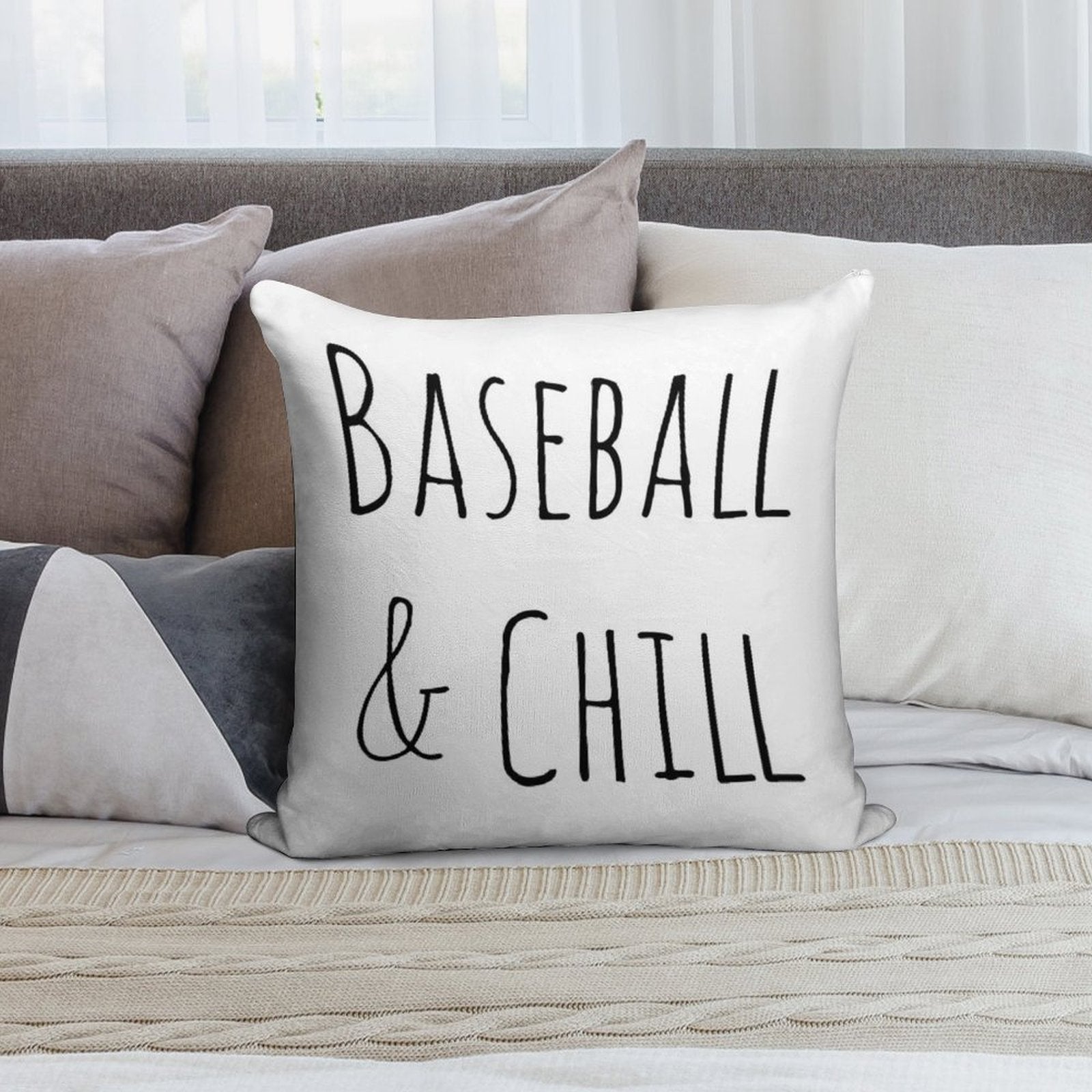 Baseball And Chill Soft Gift Ready Throw Pillow