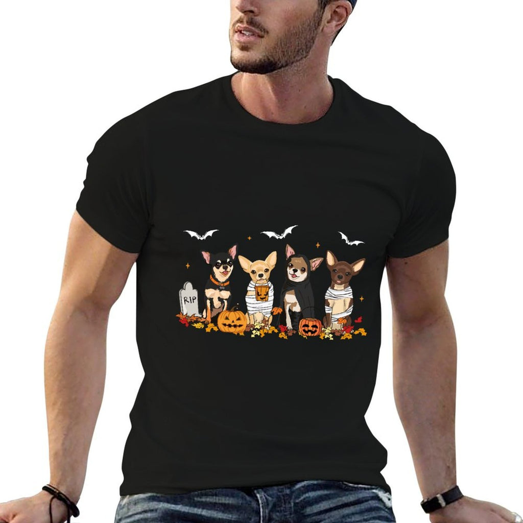 Funny Pumpkin Ghost Chihuahua Halloween Chihuahua Dog Mom  Vintage-inspired T-Shirt