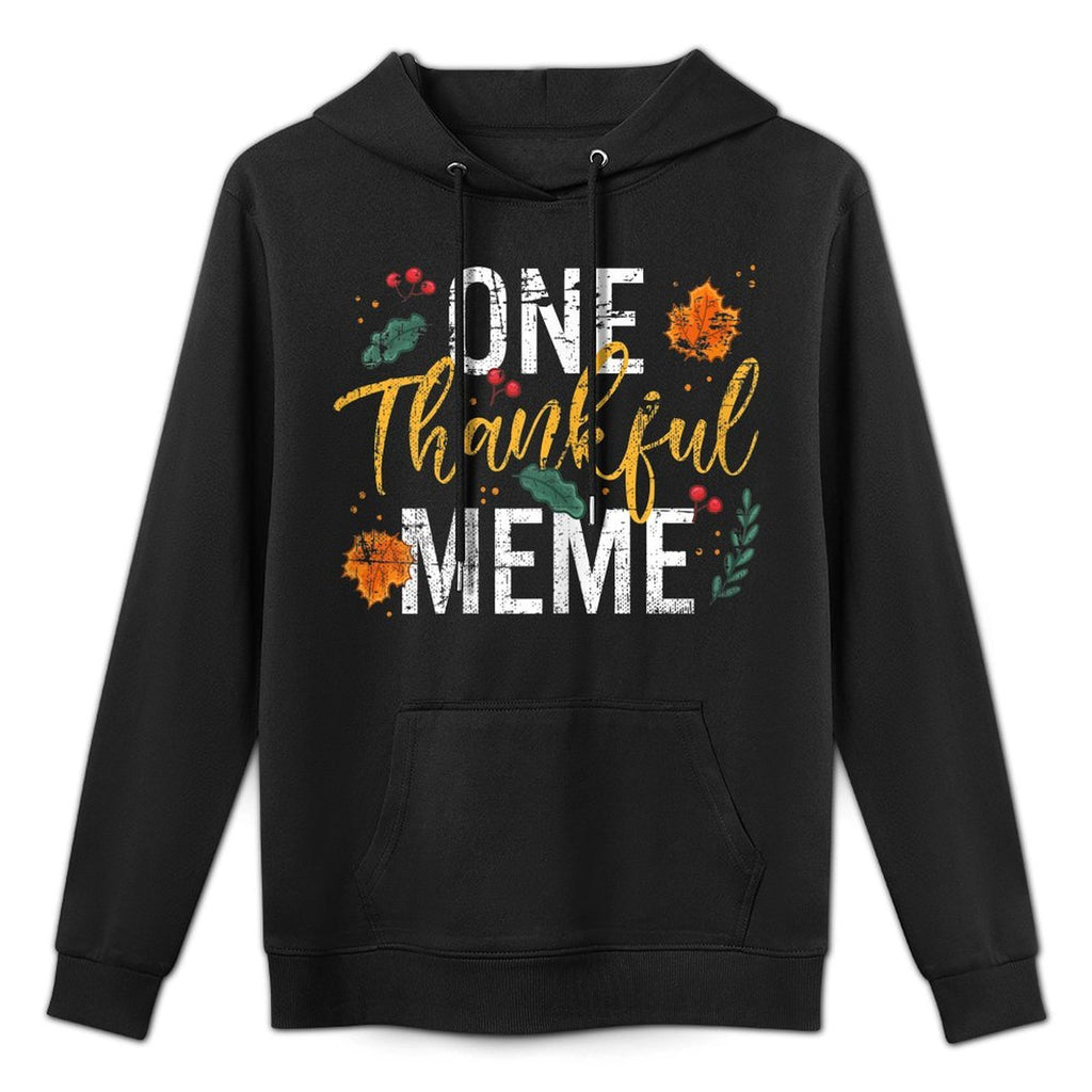 Womens One Thankful Grandma Meme Cute Fall Thanksgiving Versatile Streetwear Hoodie