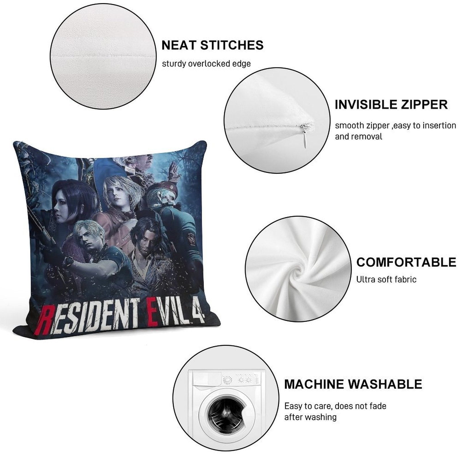 Resident Evil 4 Remake, Re4, Resident Evil 4 Soft High-Density Material Throw Pillow