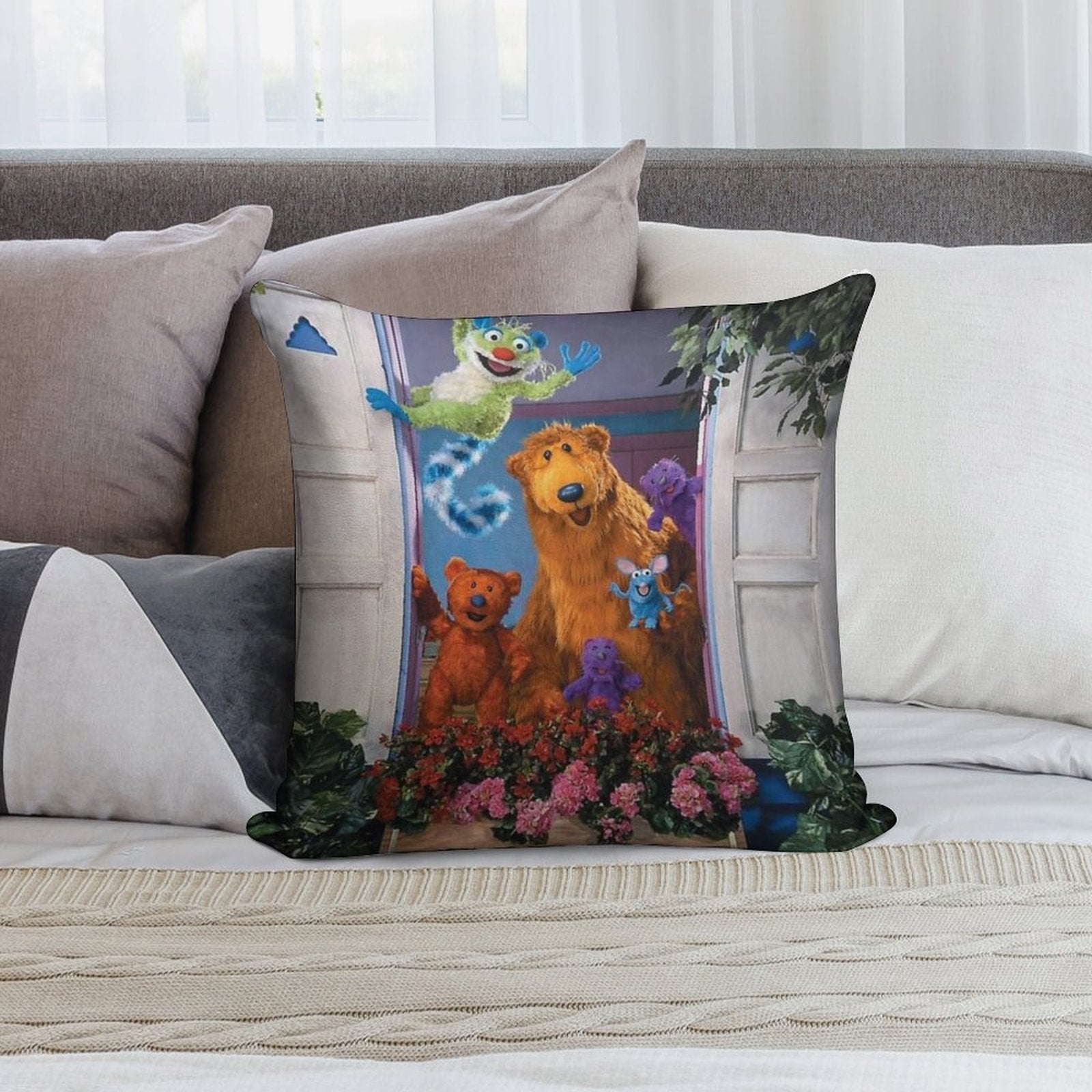 Bear in The Big Blue House Soft Multiple Sizes Throw Pillow