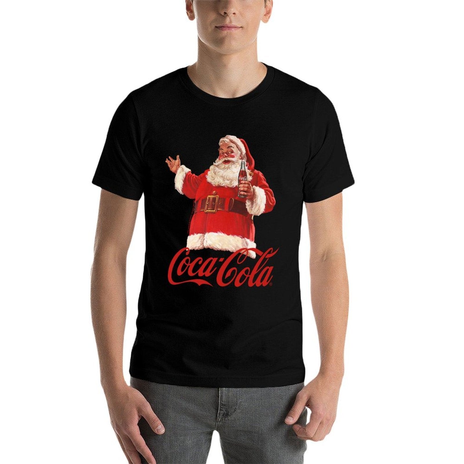 Coca Cola Christmas Santa Bottle Sweatshirt  Tagless Design T-Shirt