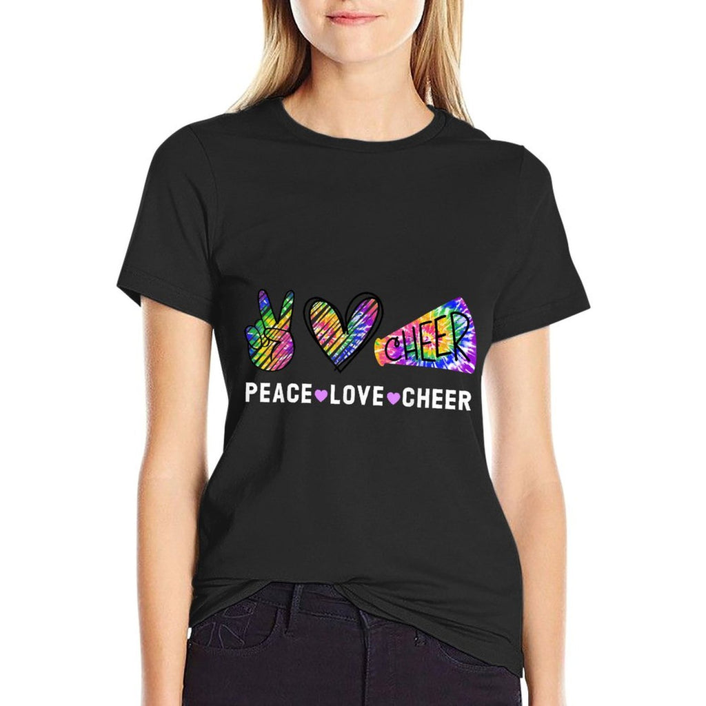Peace Love Cheer Tie Dye Cheerleading for Cheerleader Cute  Soft T-Shirt