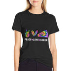 Peace Love Cheer Tie Dye Cheerleading for Cheerleader Cute  Soft T-Shirt