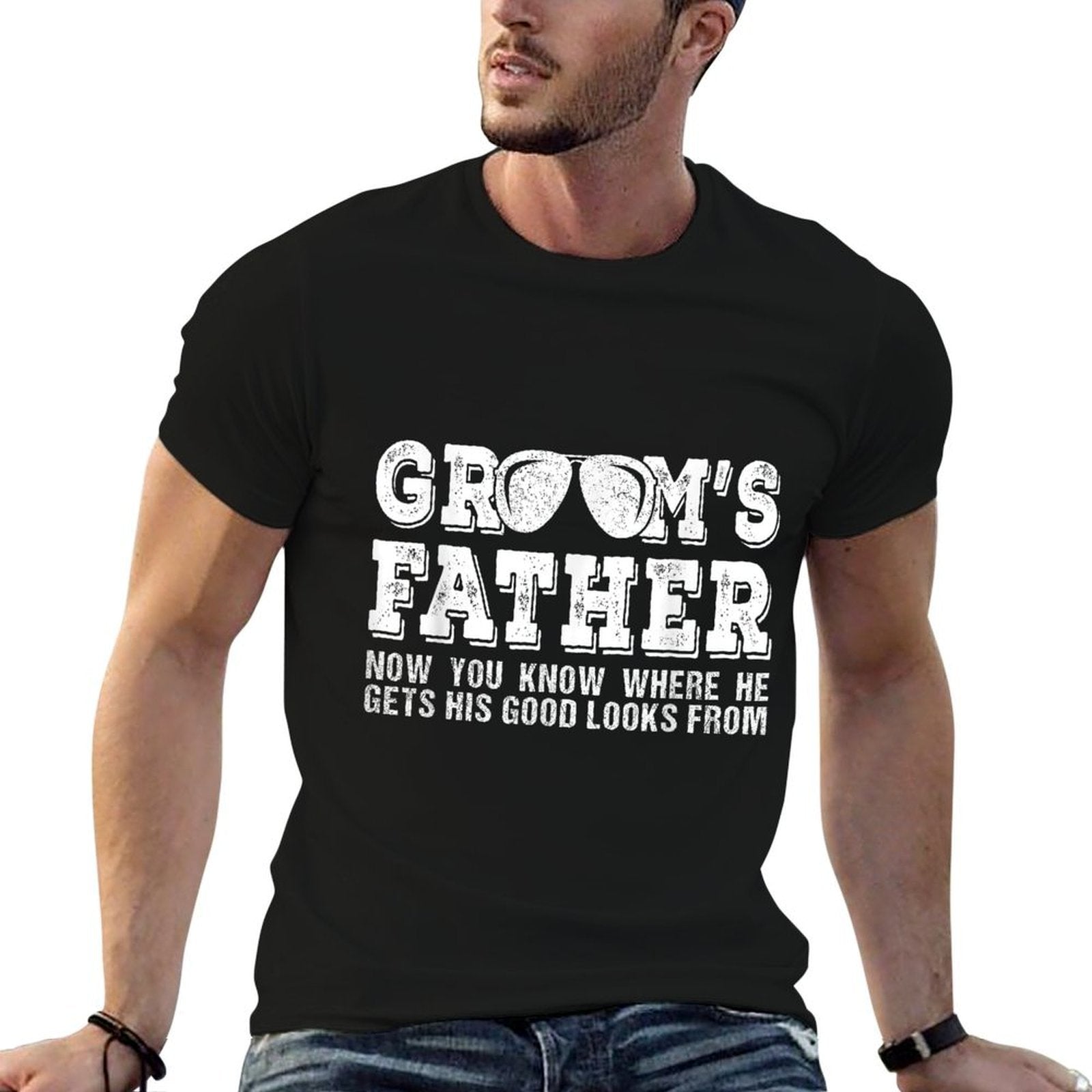 Father of The Groom  Wedding Costume Grooms Father  Slim-fit Cut T-Shirt