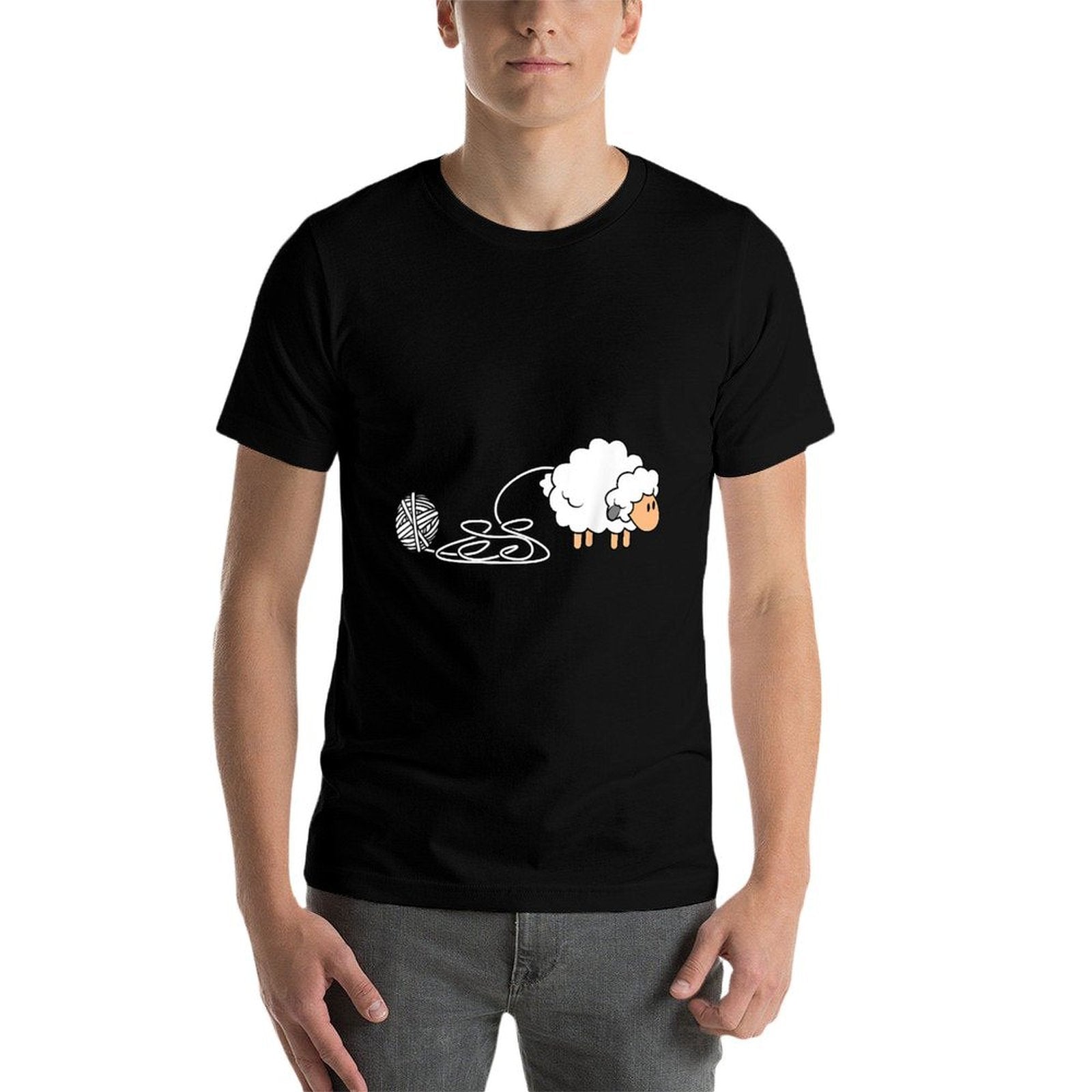 Knitting Crocheting Sheep Knitter Yarn Needle  Easy-care T-Shirt
