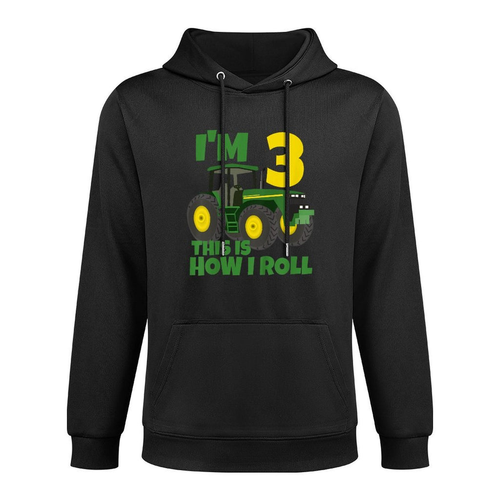 Kids Farm Green Tractor 3rd Birthday Party Farmer Boy 3 Year Old Shape Retention Hoodie