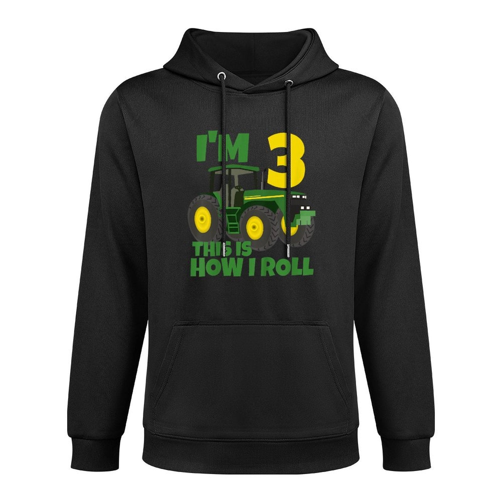 Kids Farm Green Tractor 3rd Birthday Party Farmer Boy 3 Year Old Shape Retention Hoodie